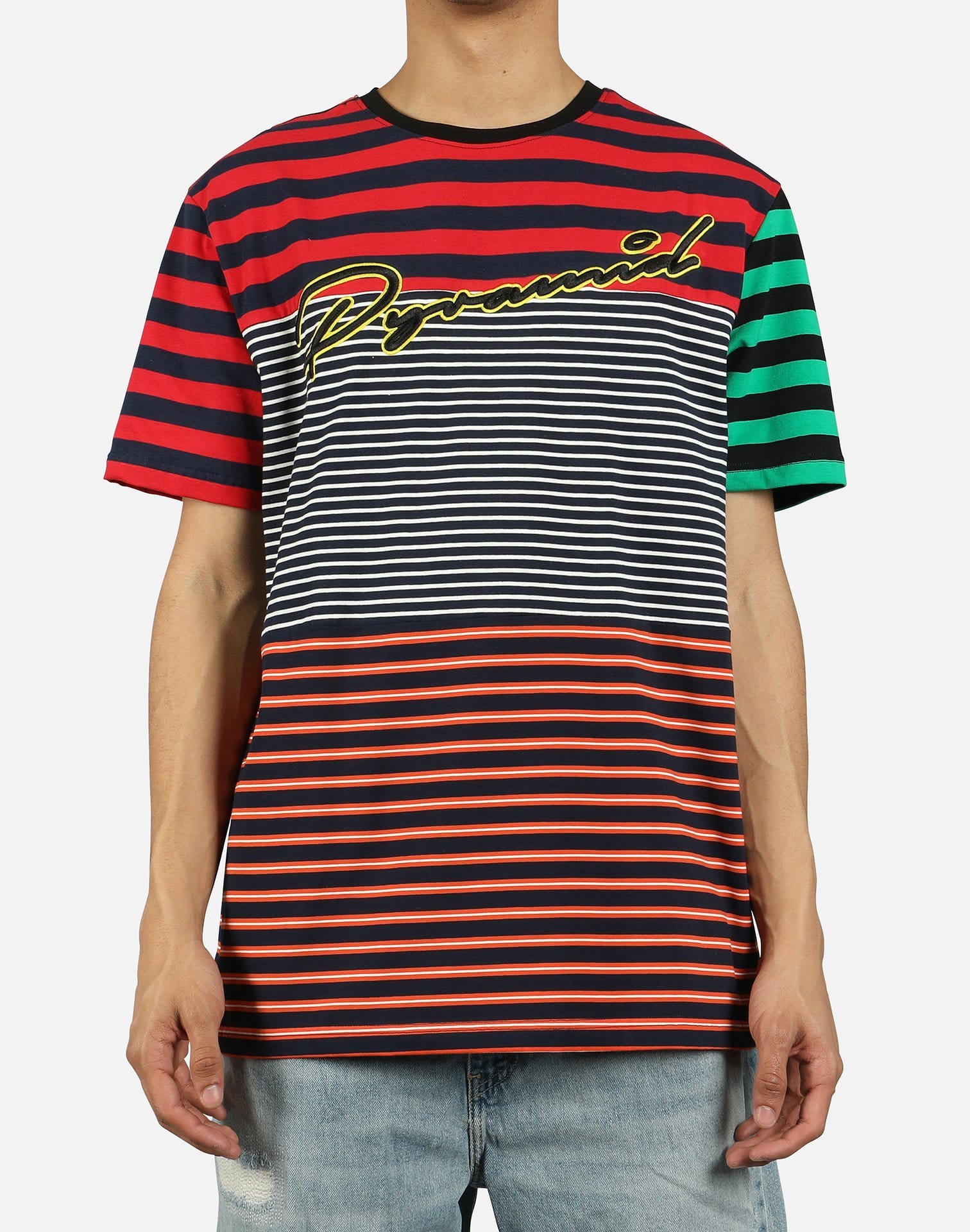 Black Pyramid Men's Script Stripe Tee