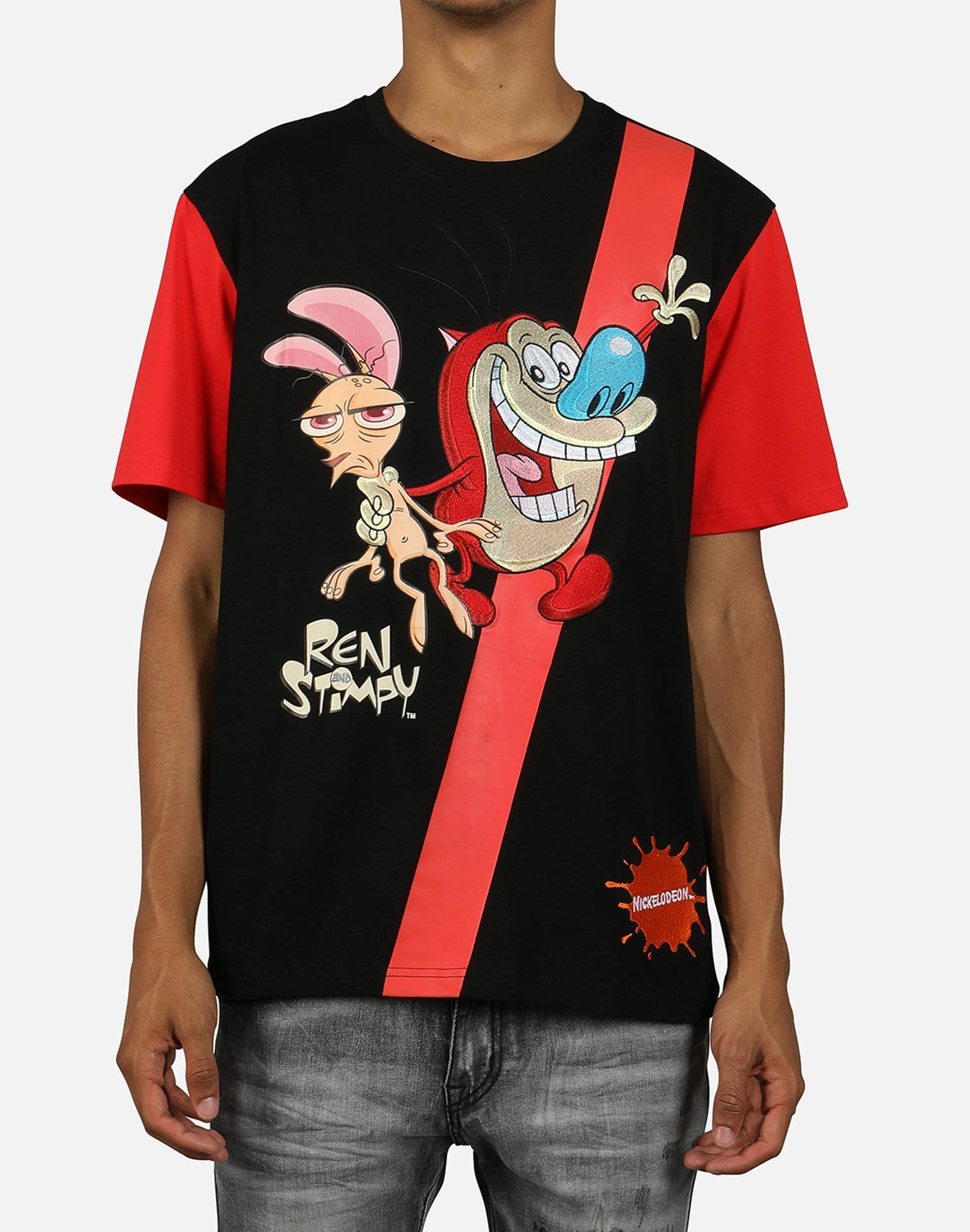 Central Mills Inc. Men's Ren & Stimpy Knit Tee