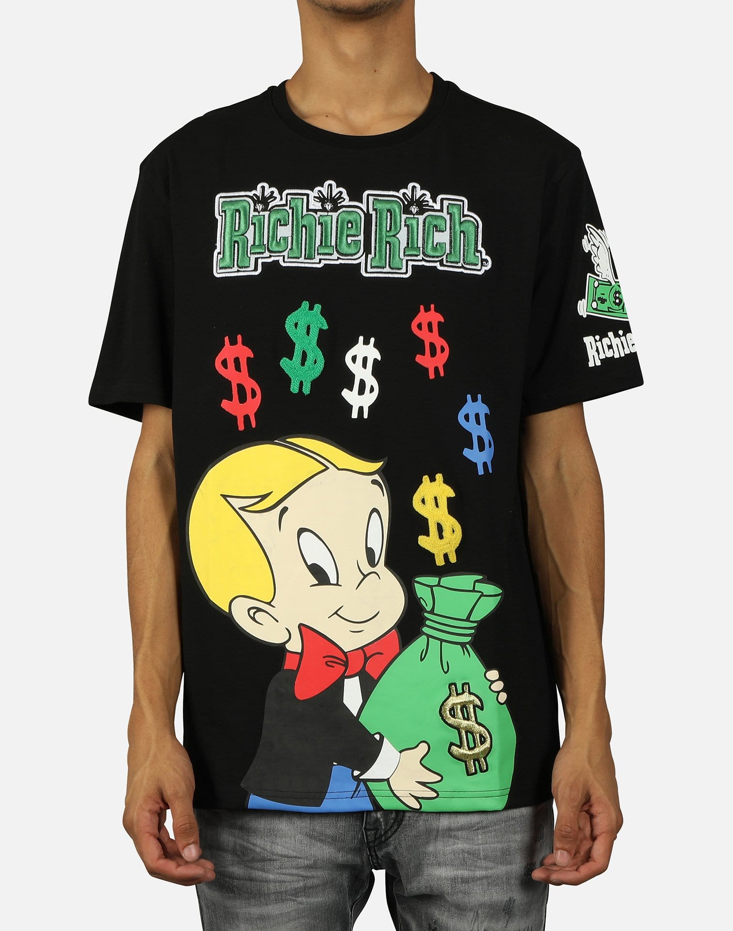 Central Mills Inc. Men's Richie Rich Money Bag Tee