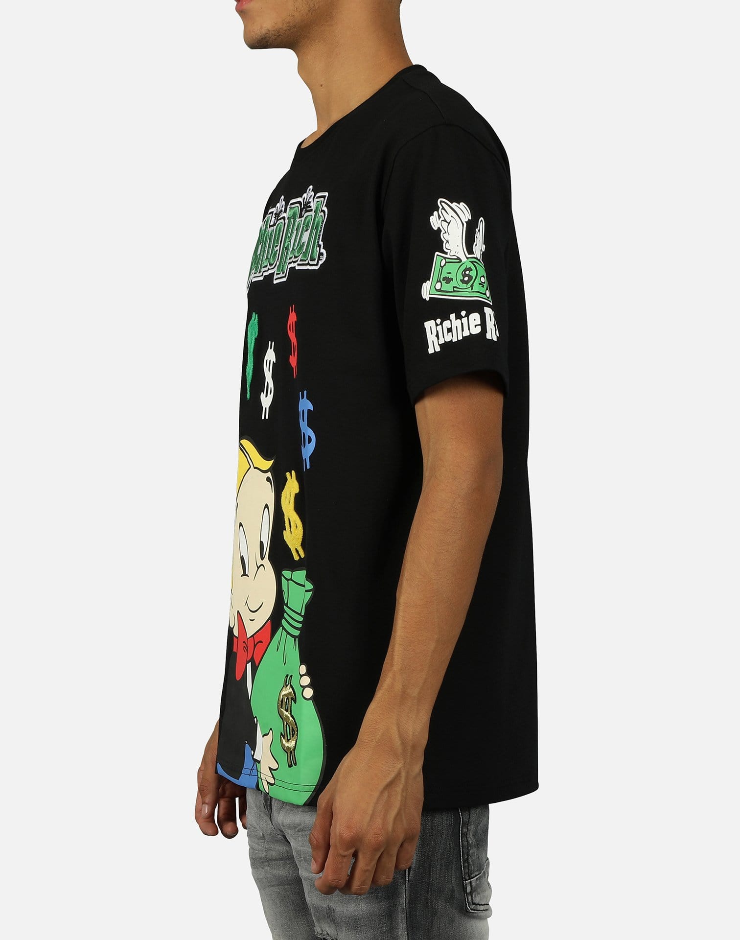 Central Mills Inc. Men's Richie Rich Money Bag Tee