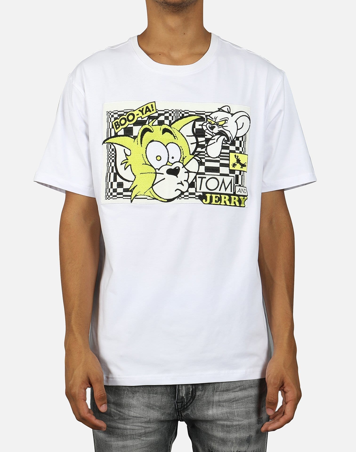Central Mills Inc Men's Trippy Tom & Jerry Tee
