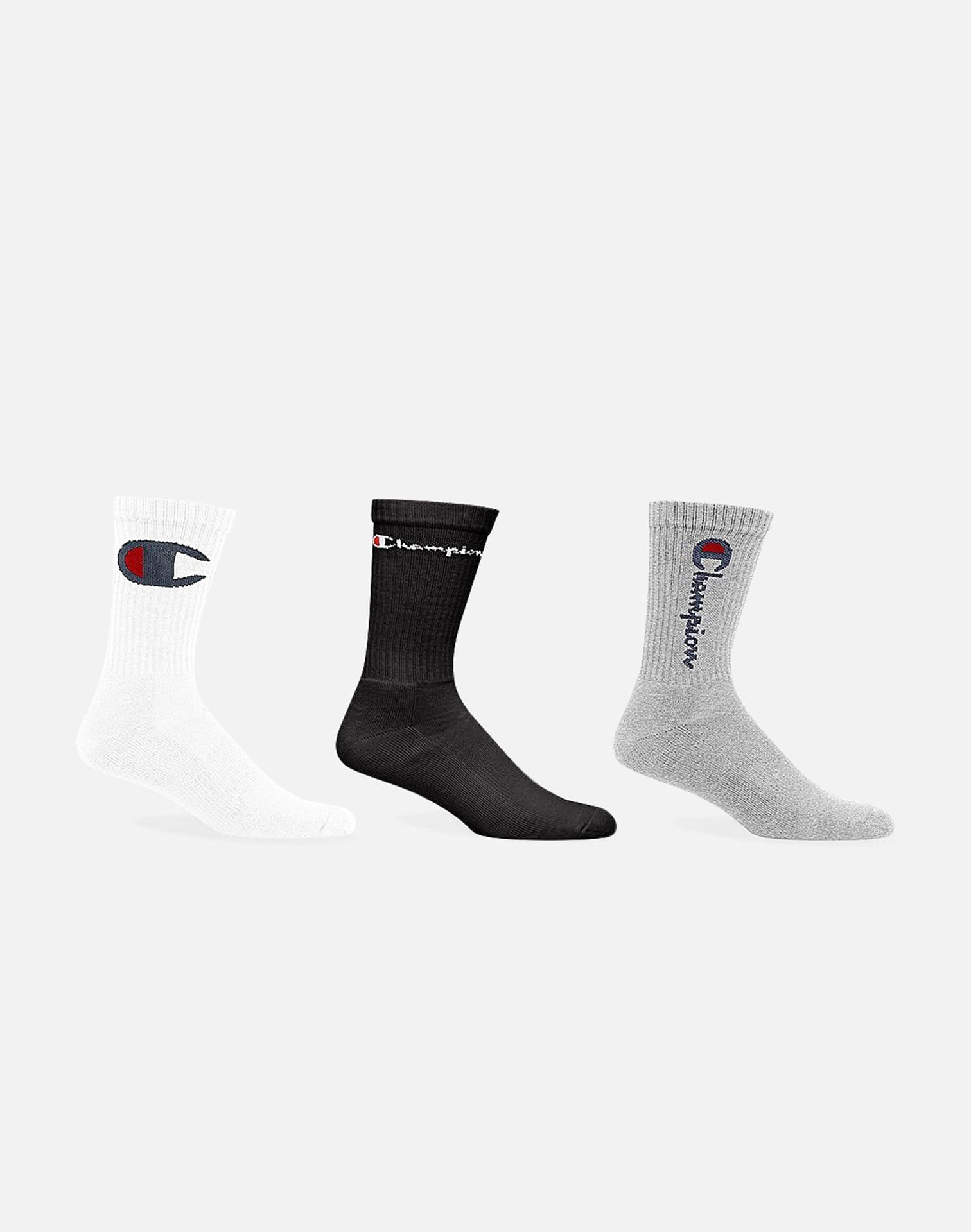 Champion Multi Logo 3-Pack Crew Socks