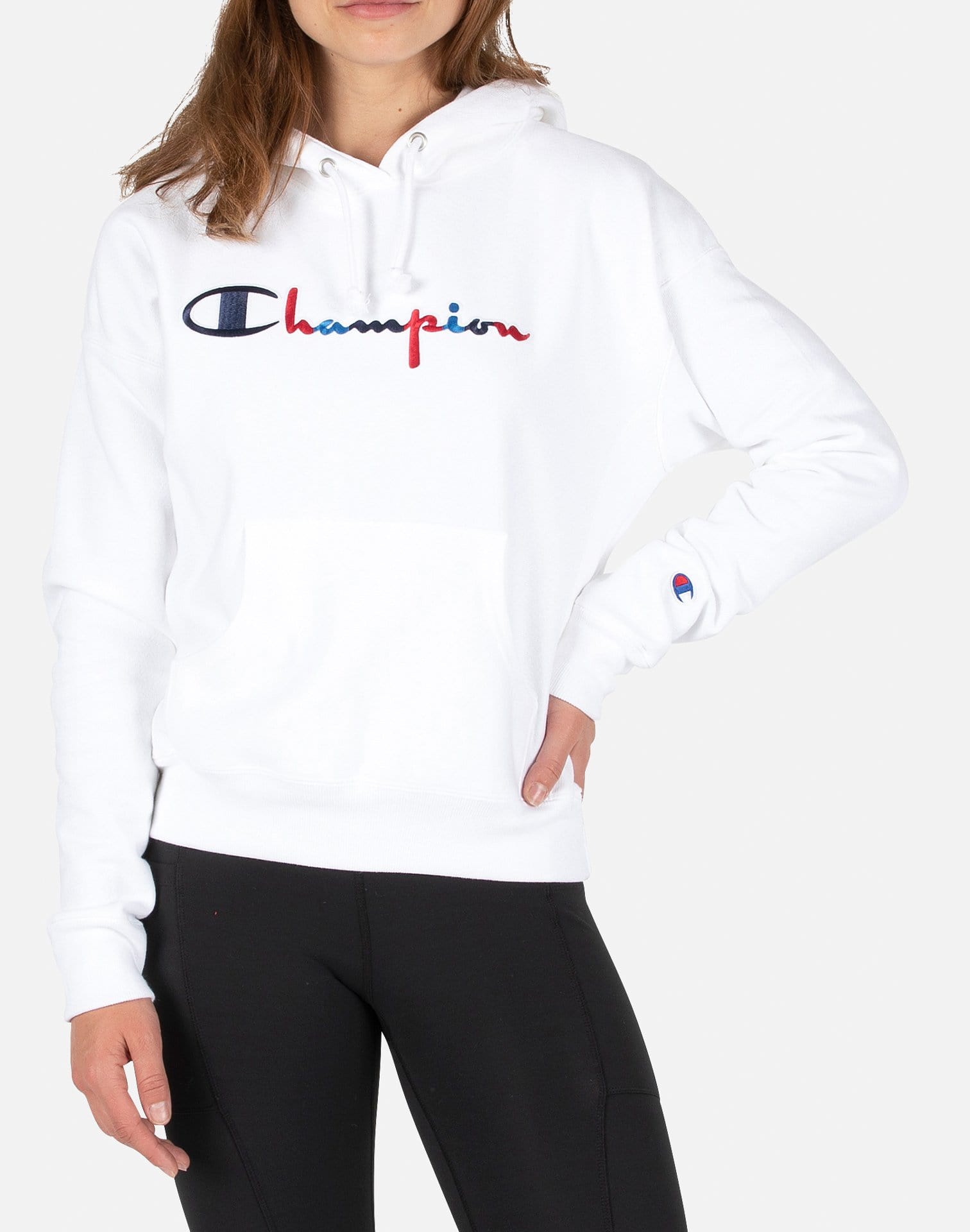 Champion Women's Vintage Logo Reverse Weave Pullover Hoodie