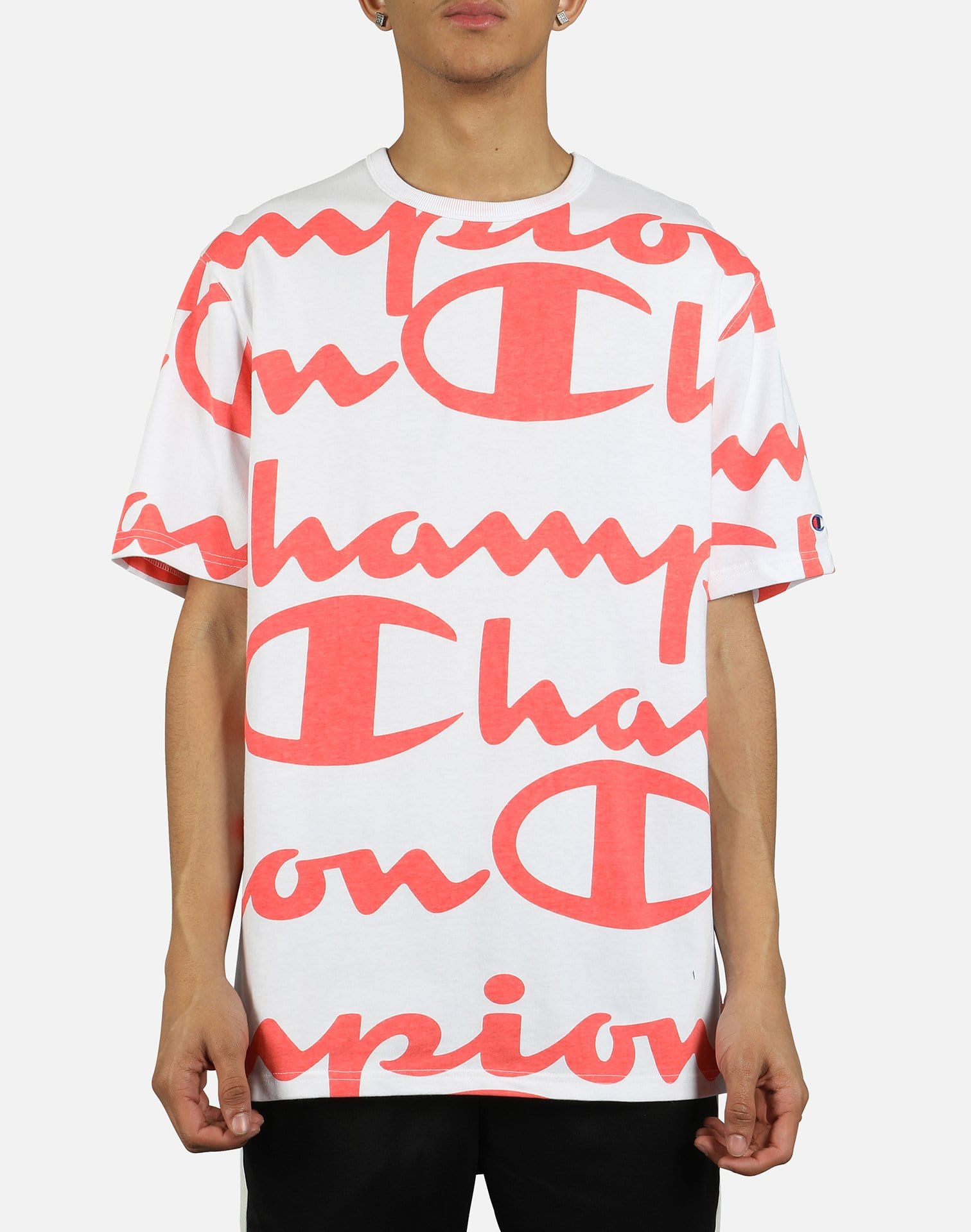 Champion Life Men's All-Over Script Logo Tee