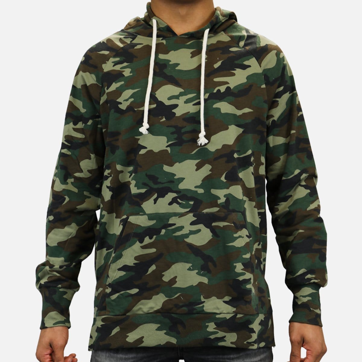 Denim House French Terry Hi-Lo Hoodie (Camo)