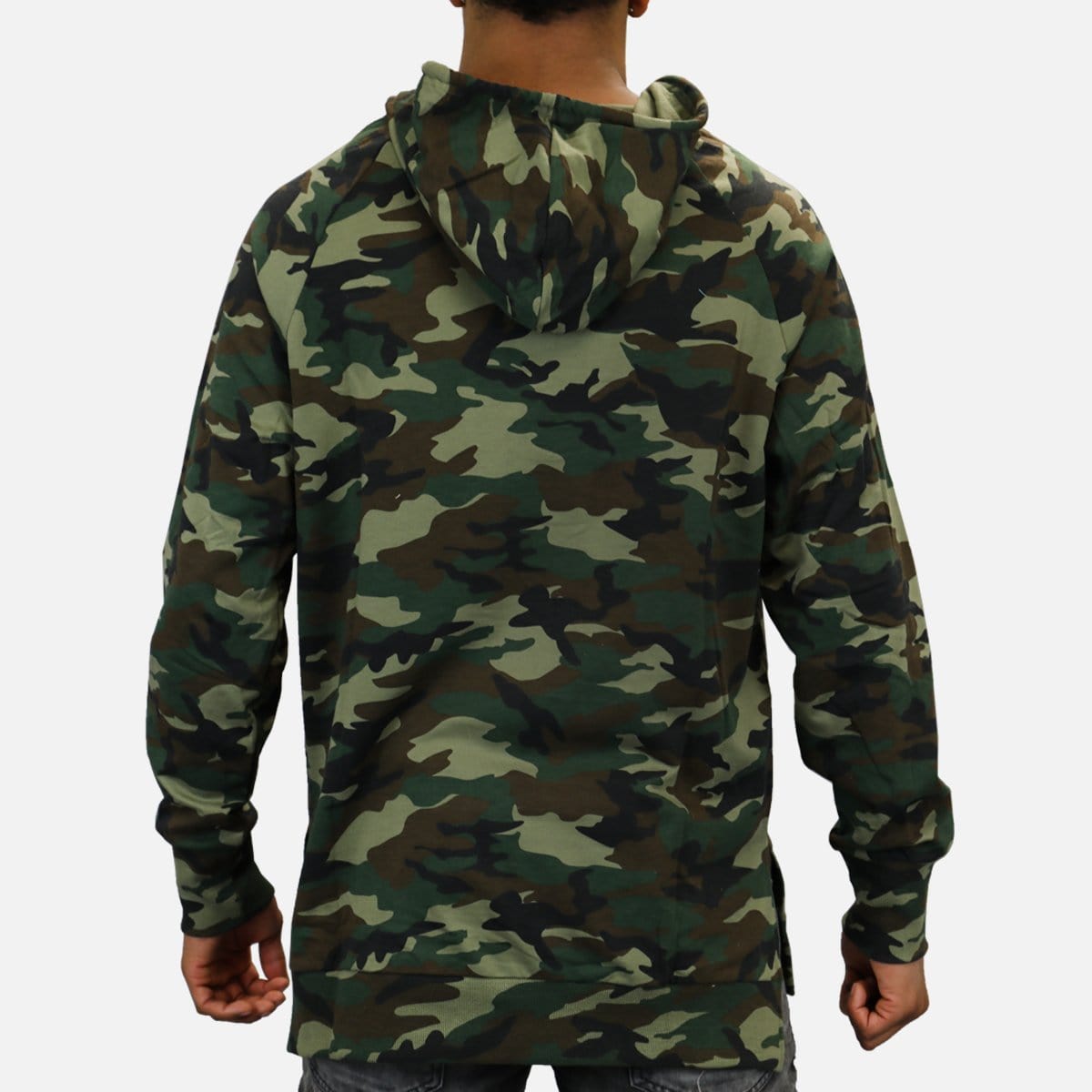 Denim House French Terry Hi-Lo Hoodie (Camo)