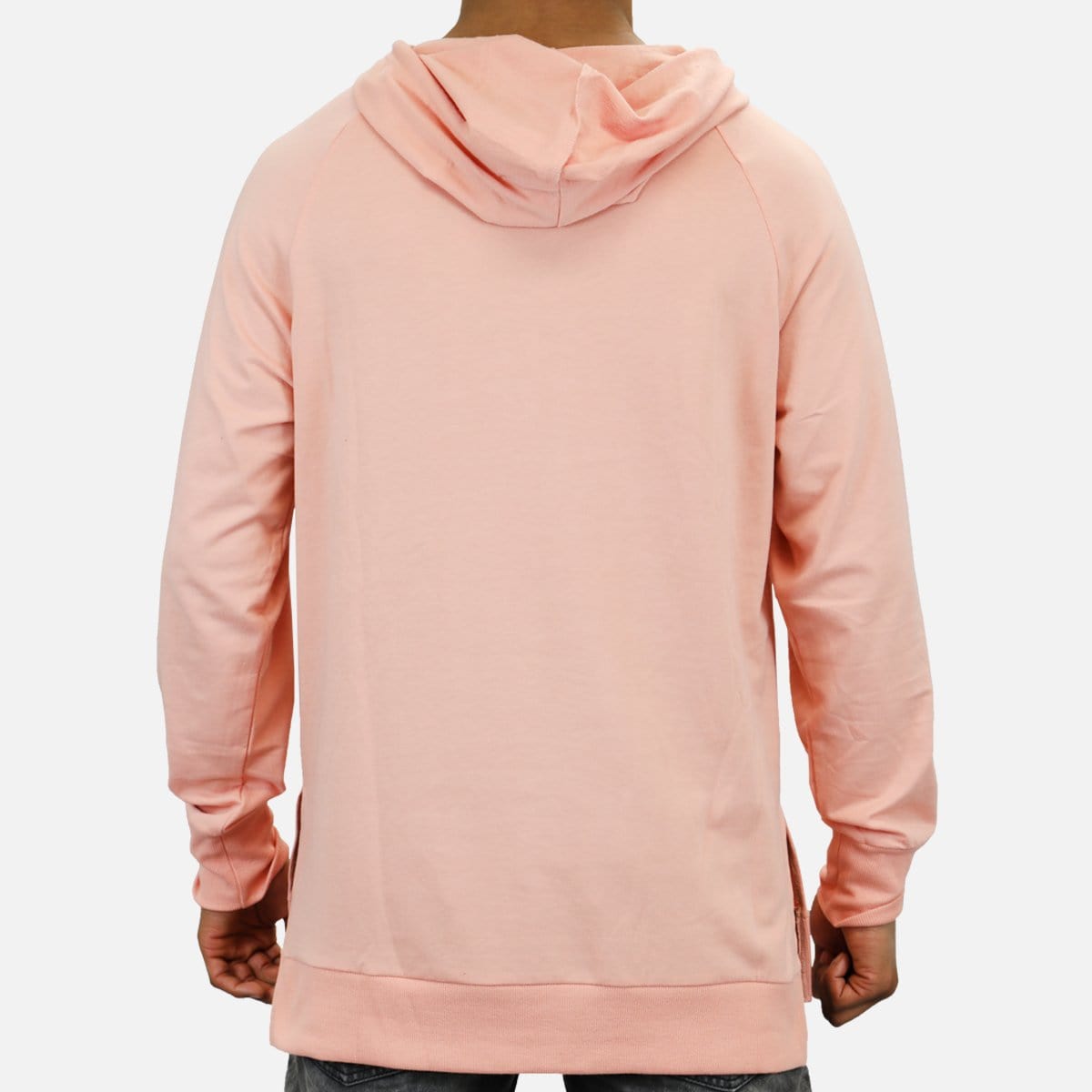 Denim House French Terry Hi-Lo Hoodie (Salmon)