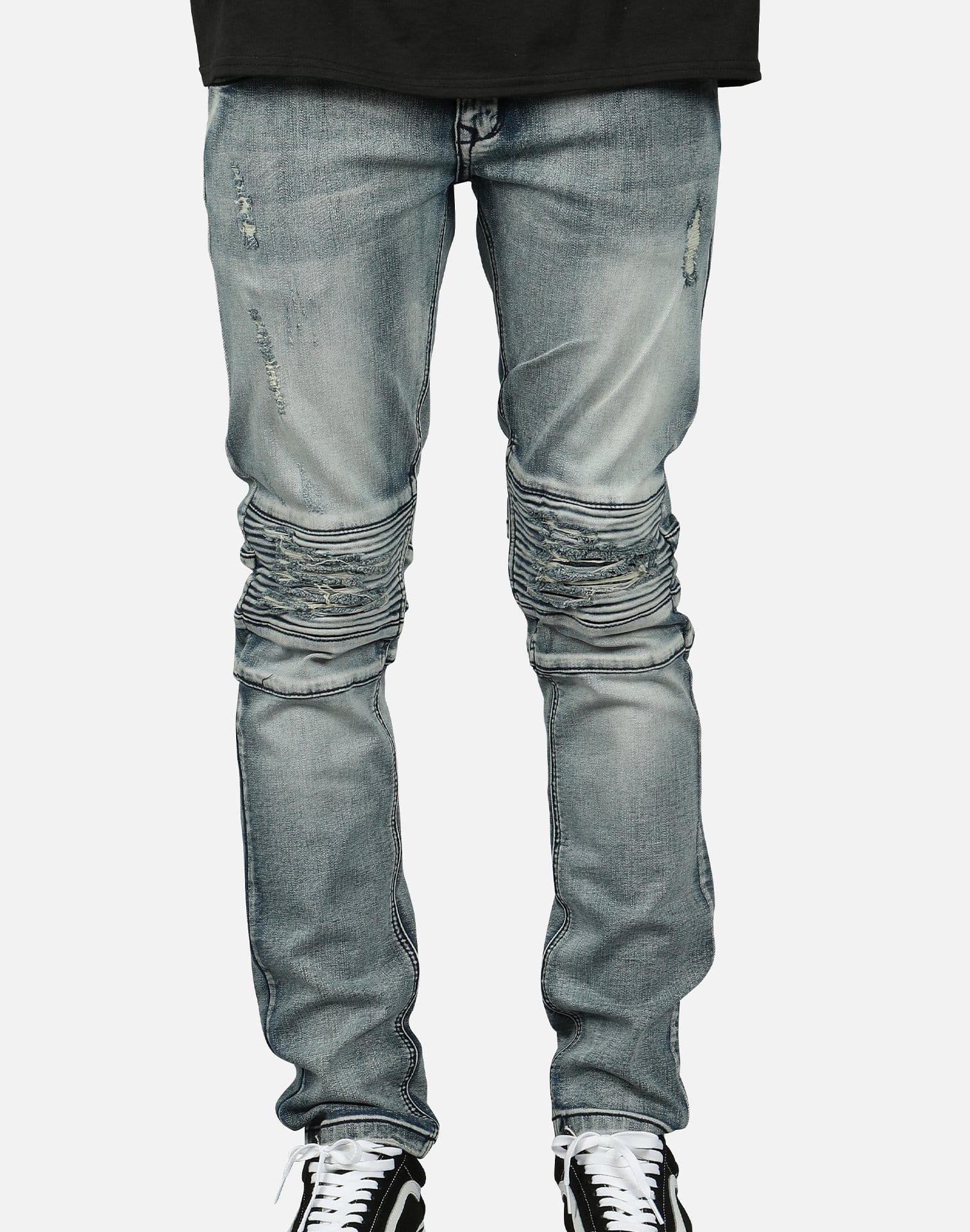 Kilogram Men's Distressed Moto Jeans