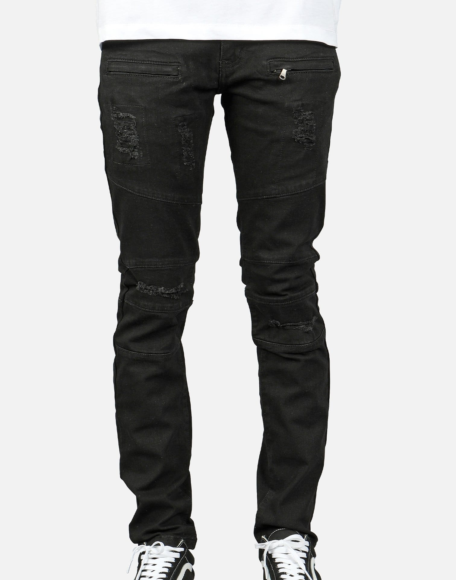 Kilogram Men's Distressed Motor Repair Jeans