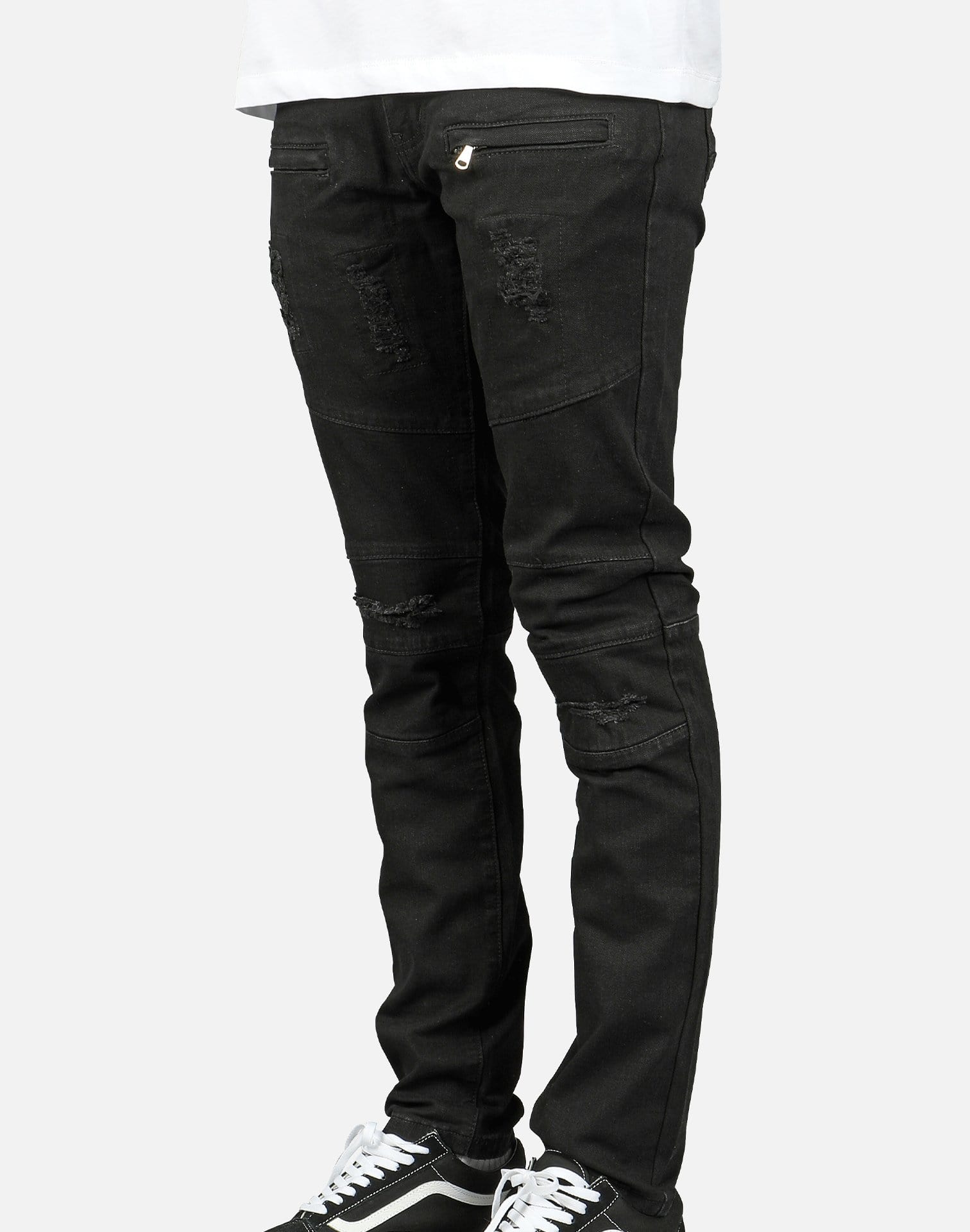 Kilogram Men's Distressed Motor Repair Jeans