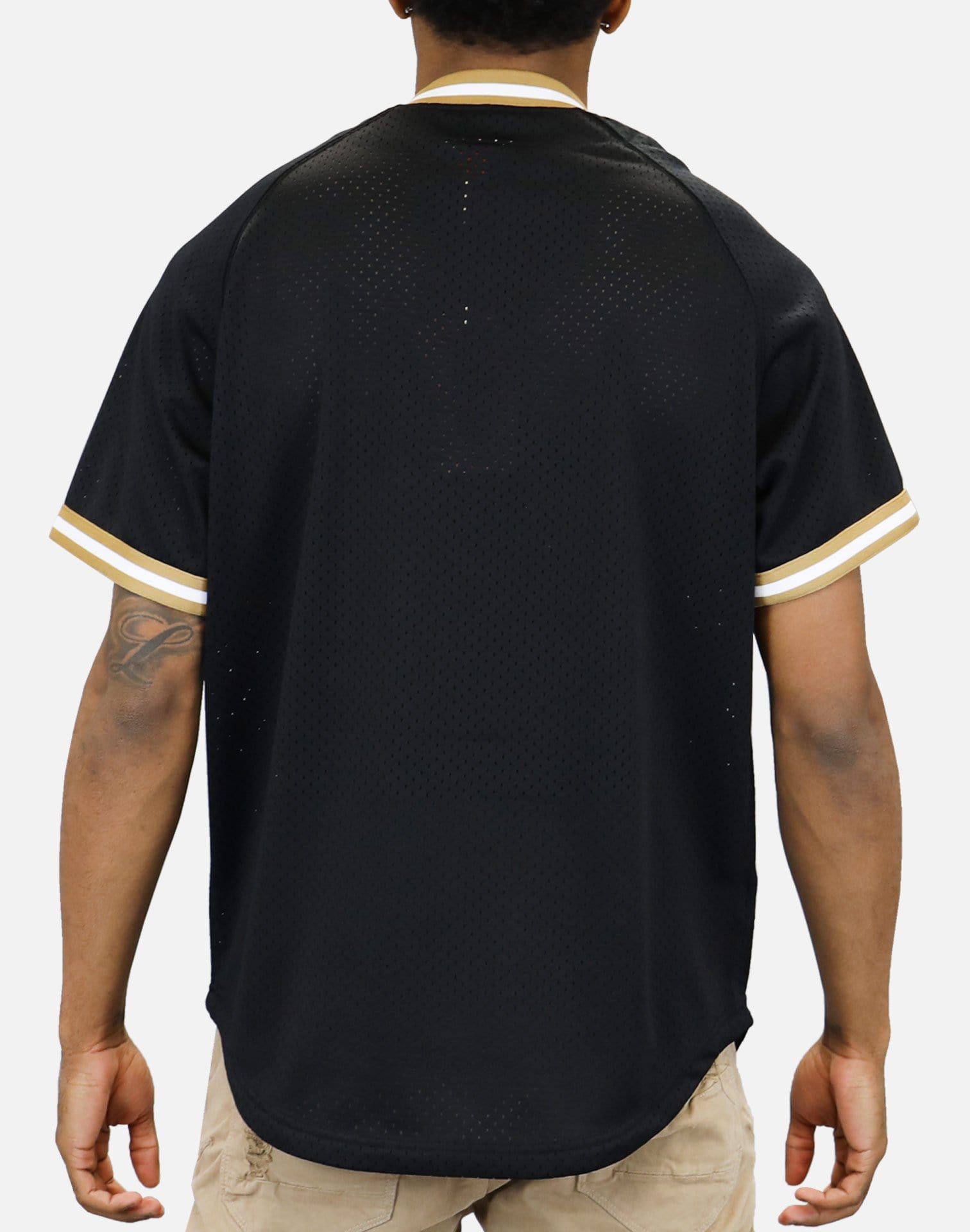 RUVilla.com is where to buy the Mitchell & Ness Philadelphia 7ers Pro Mesh Button Front Jersey (Black)!