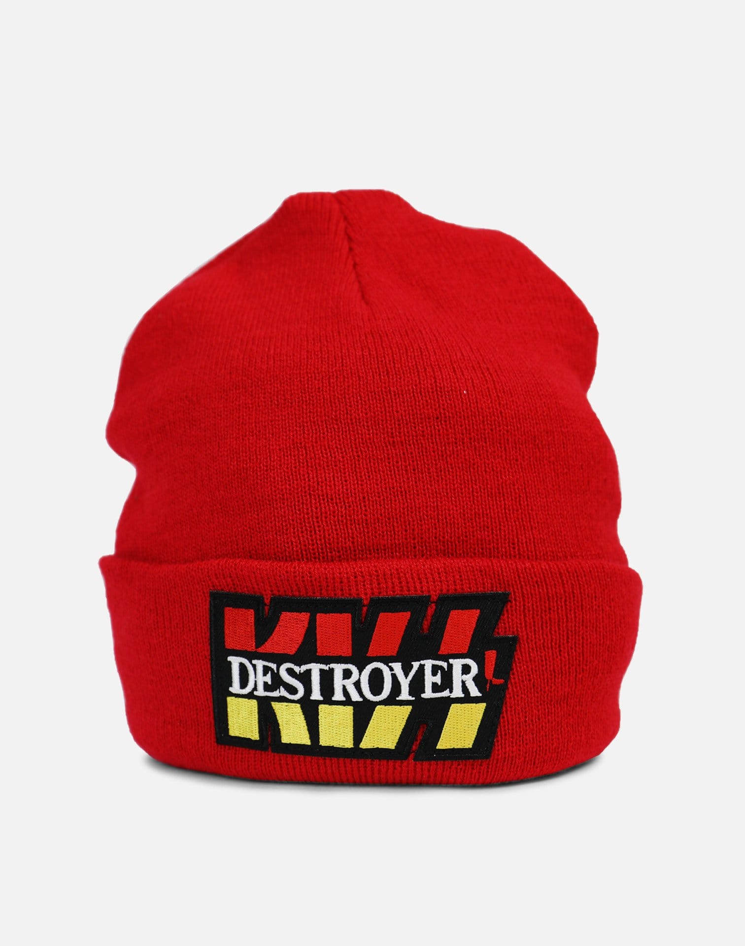 Modern Brands Kiss Destroyer Knit Beanie Hat (Red/Black-Yellow)