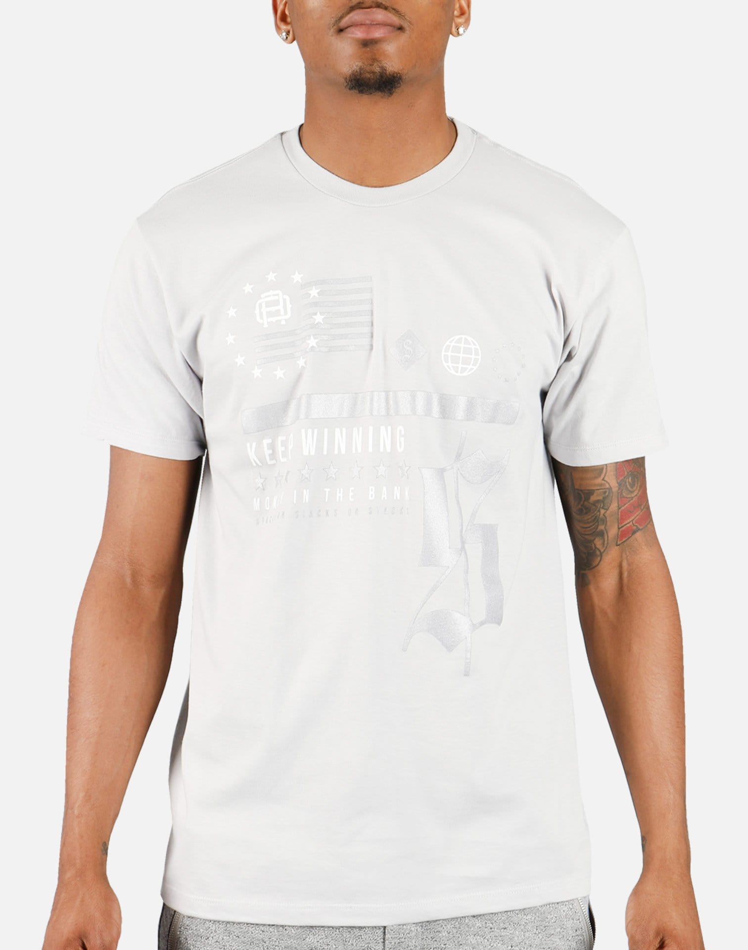 Outrank Keep Winning Hook AJ7 Tee (Light Grey)
