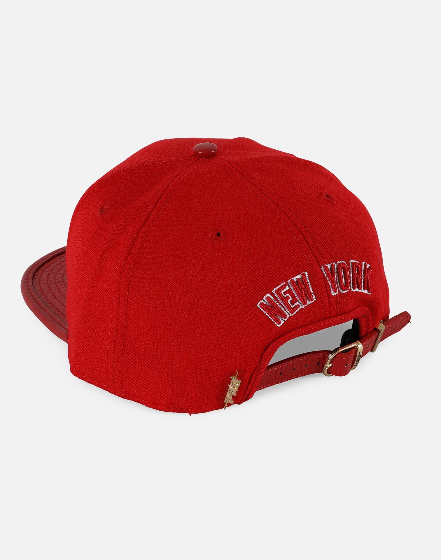 Global Elite MLB New York Yankees Logo Leather Strapback Hat