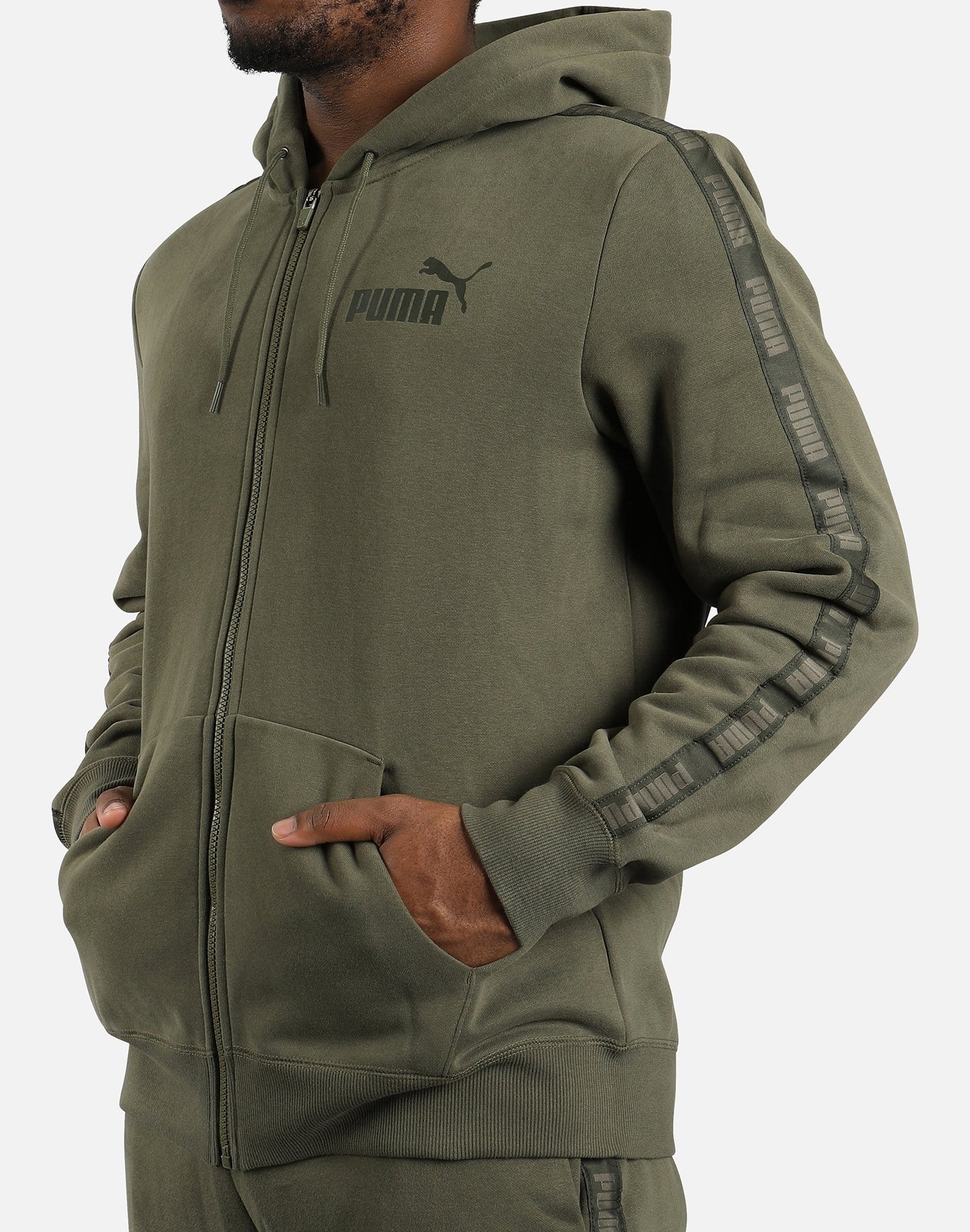 Puma REBEL TAPE FULL-ZIP LOGO HOODIE