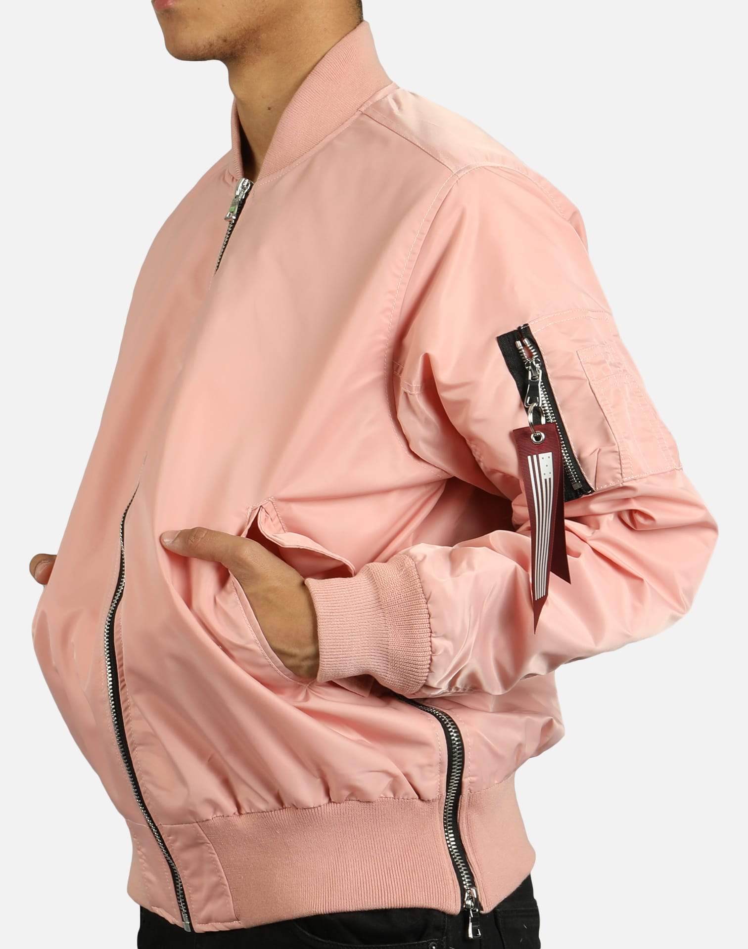Smoke Rise Men's MA 1 Nylon Bomber Jacket