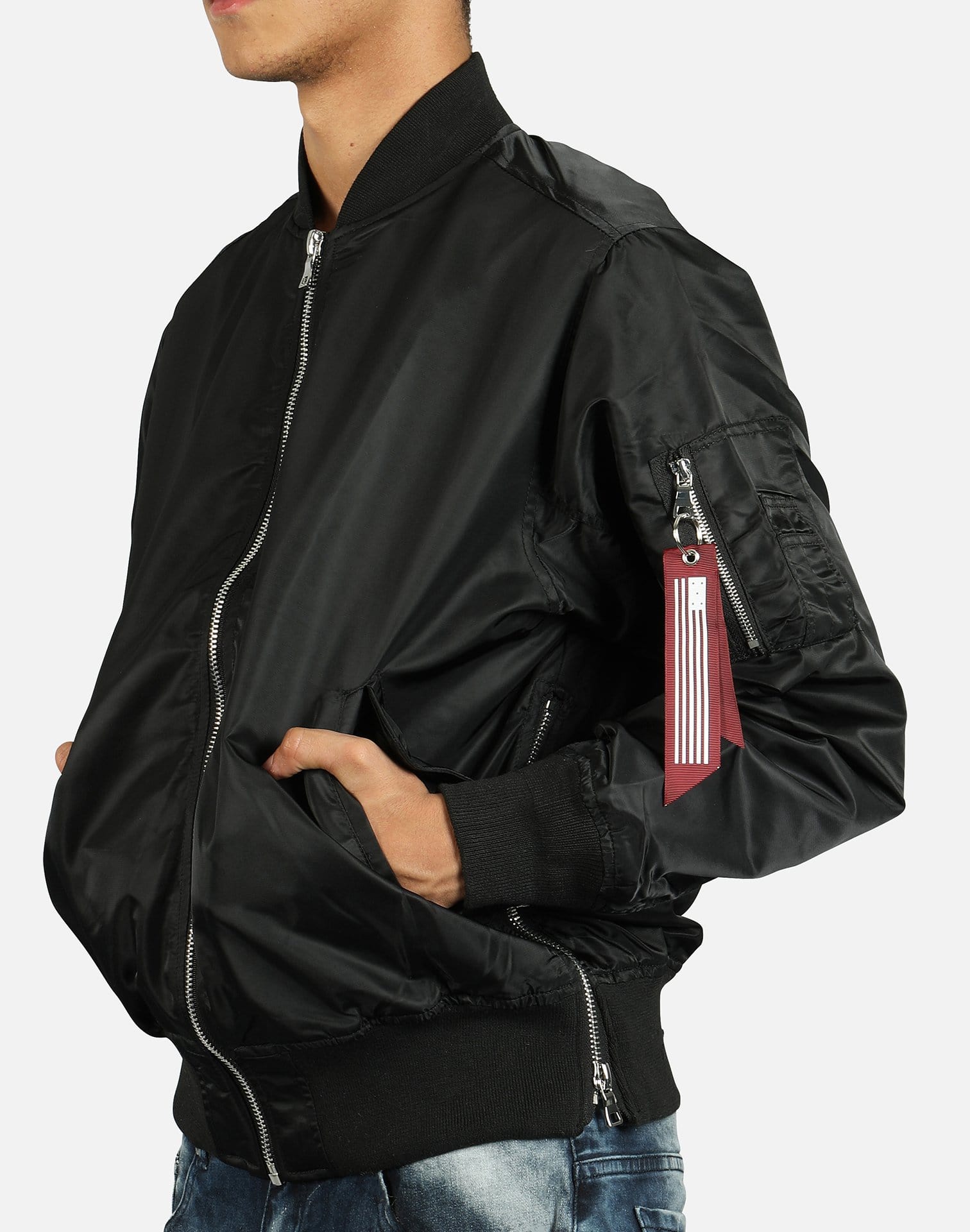 Smoke Rise MA1 Nylon Bomber Jacket