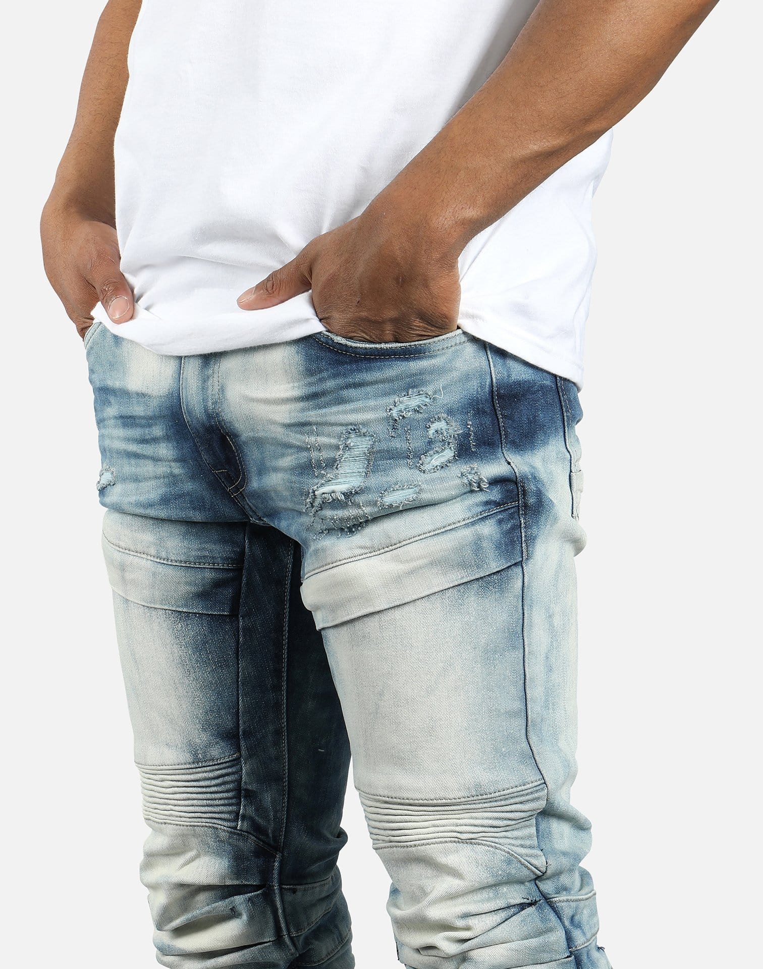 Smoke Rise Moto Biker Jeans