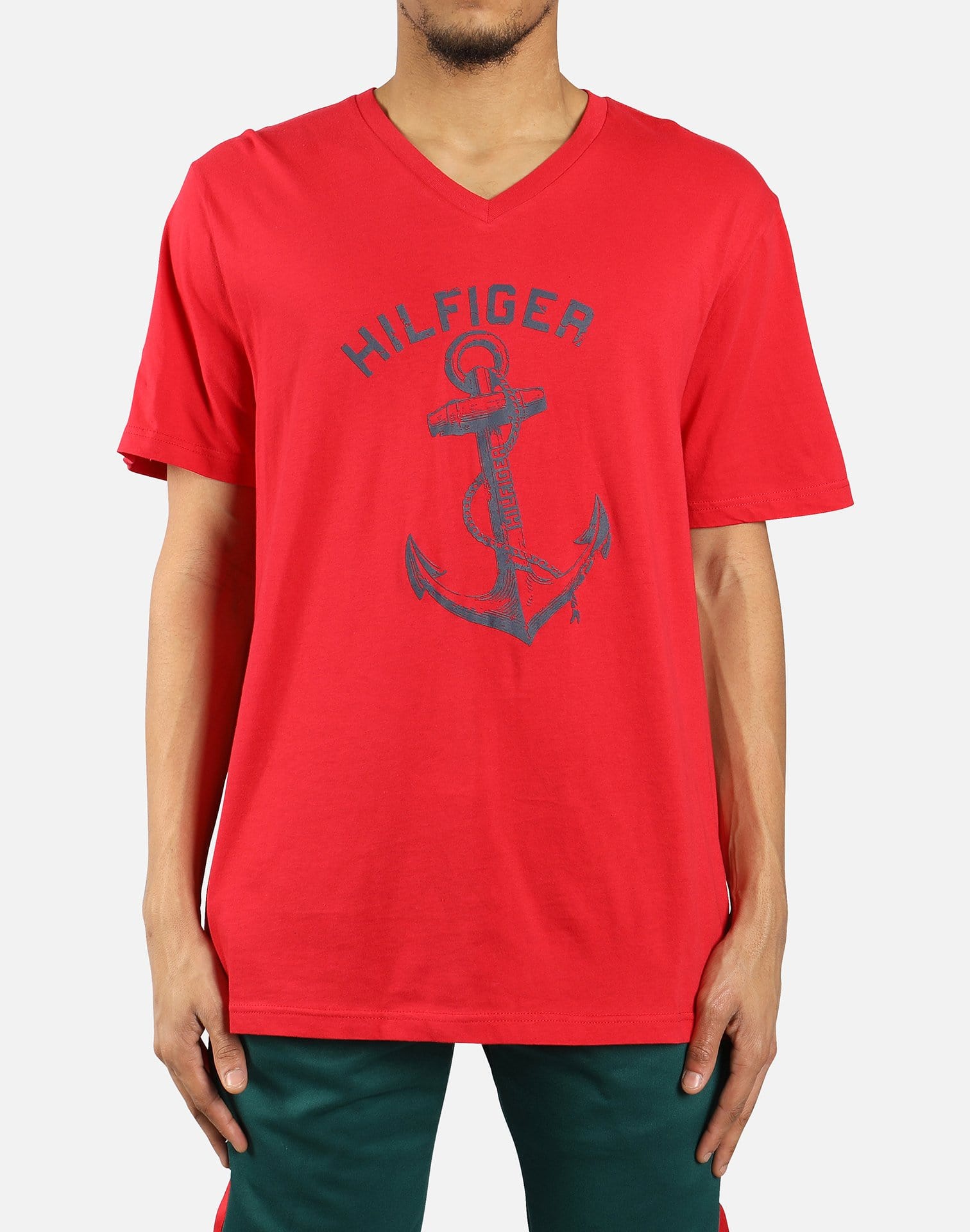 Tommy Hilfiger Anchor logo Graphic V-Neck Tee