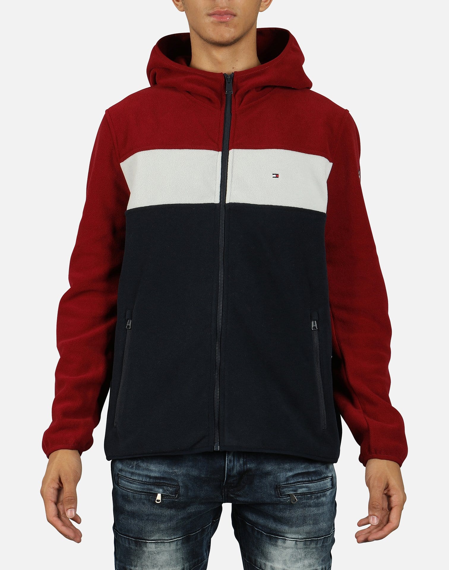 Tommy Hilfiger Men's Colorblock Fleece Full-Zip Hoodie
