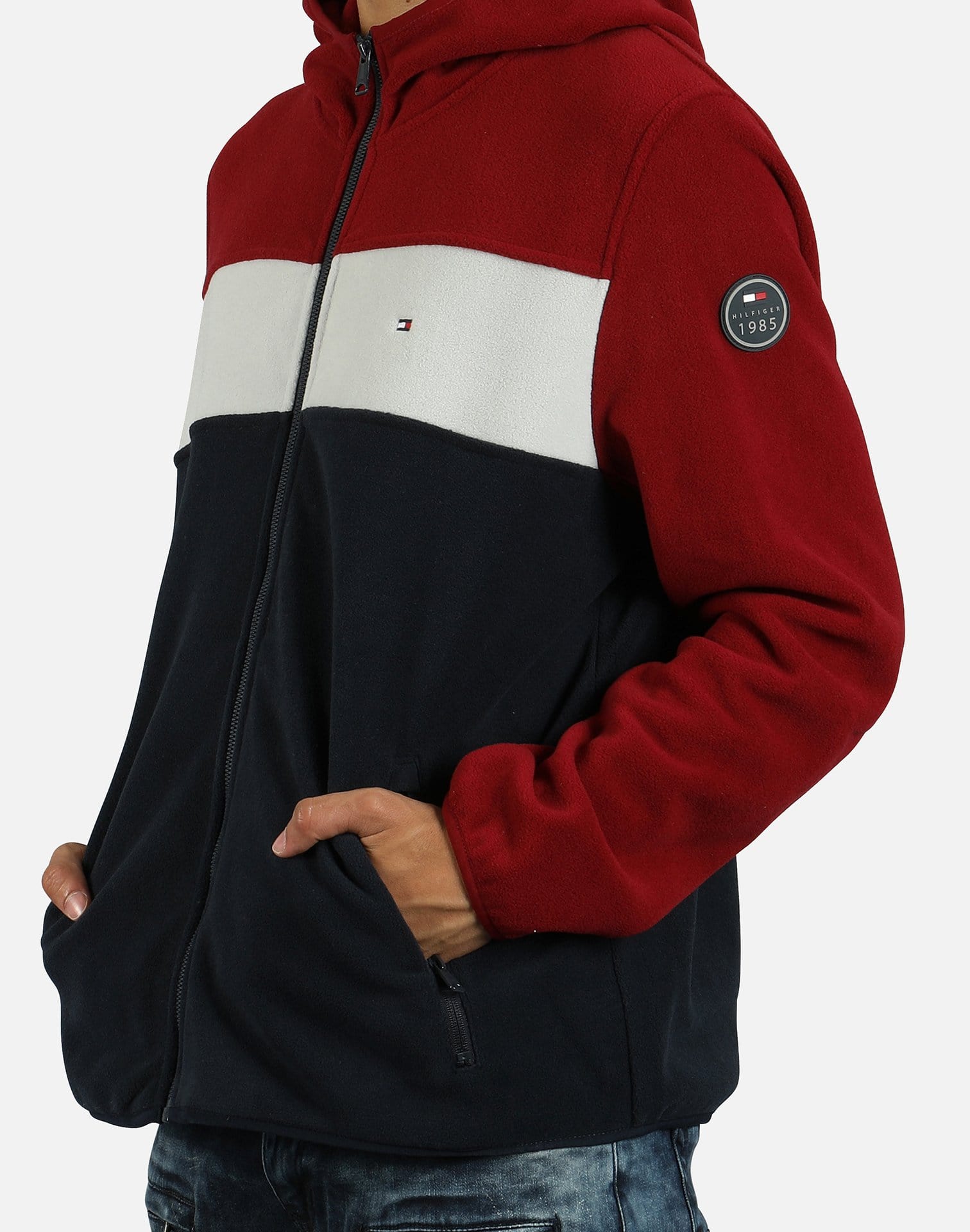 Tommy Hilfiger Men's Colorblock Fleece Full-Zip Hoodie