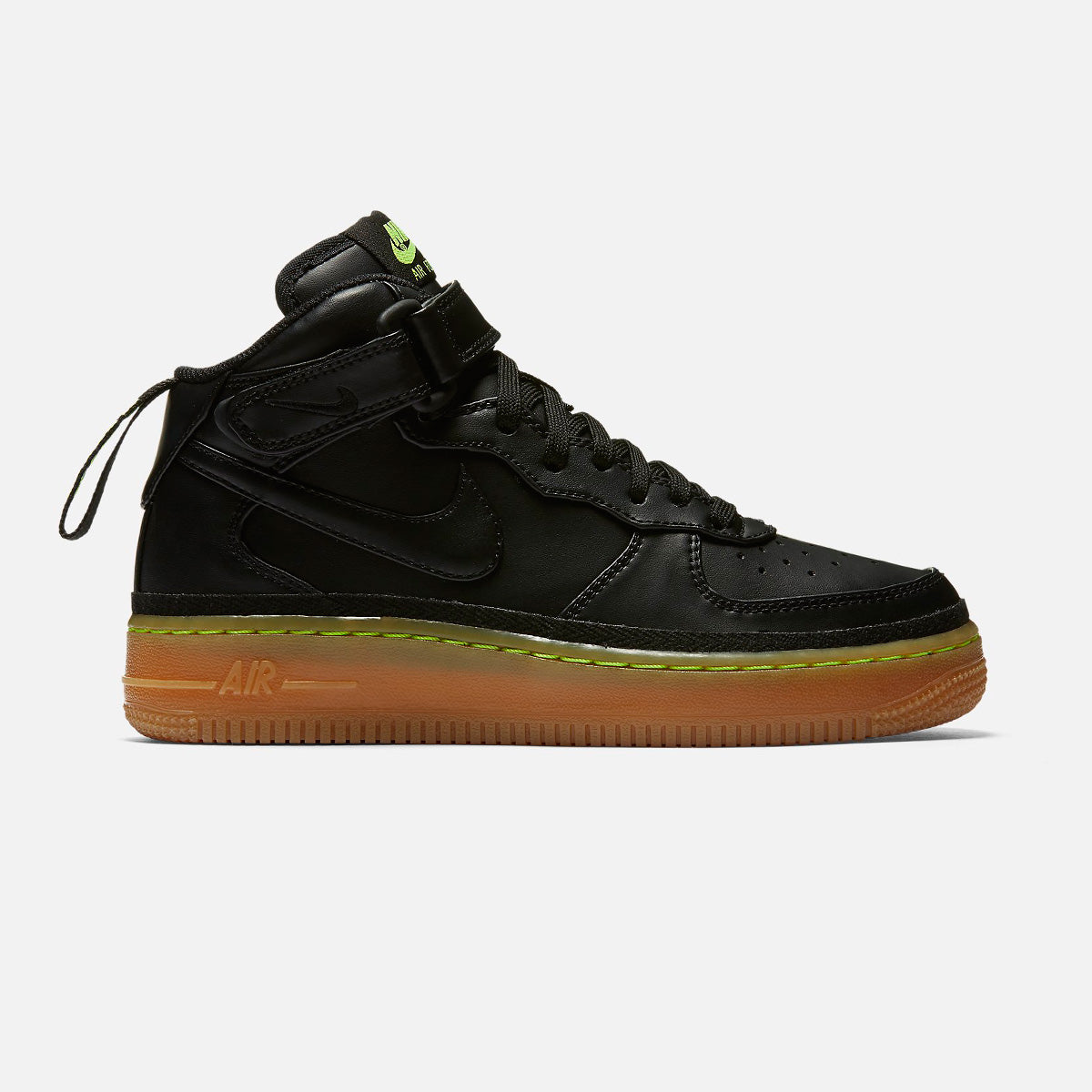 Nike Air Force 1 Mid LV8 Grade-School (Black/Gum)